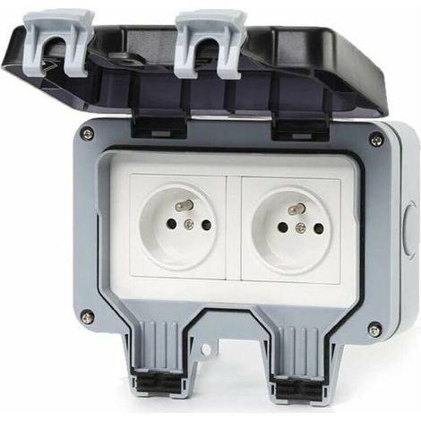 IP66 Prise étanche.Prises extérieures.Double prise étanche.Double électrique extérieur Electric Prise prise étanche extérieure Prise de courant avec.Double Prise de courant (1/5)