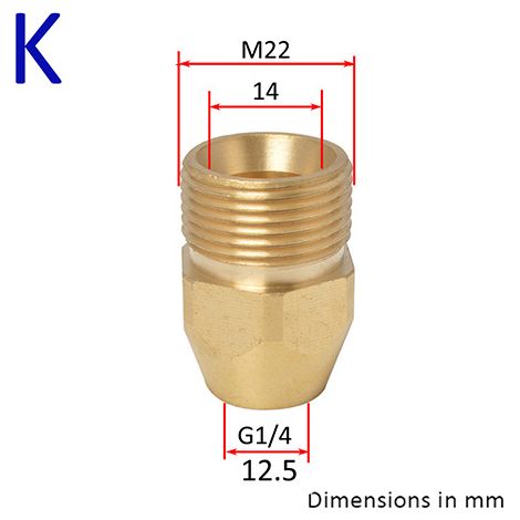 Adaptateur pour nettoyeur haute pression compatible Kärcher, Parkside, Nilfisk, Bosch, Black & Decker, Lavor et Alto. Installation simple et verrouillage rapide-K