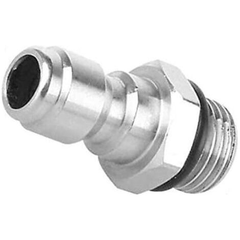 CSPARKV Connecteur à Dégagement Rapide 1/4''14 mm Mâle à 1/4 Pouce Rapide Dégagement Adaptateur Pulvérisateur de Savon pour Laveuse à Pression, Lance en Mousse de Neige Coupleur en Acier Inoxydable (1/4)