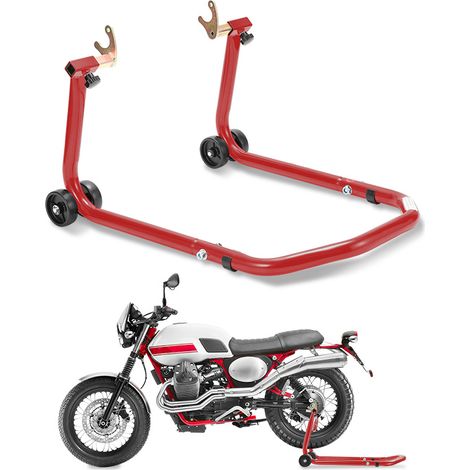 Jiubiaz Motorradständer Hinterradheber, U-förmiger Werkstattständer, verstellbar 30–40 cm, Rot (1/5)