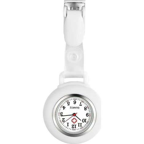 Montre de poche infirmière en silicone blanc, universelle pour le travail, le bureau et l'école. (1/5)