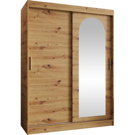 Armario Hartford 502, Roble Artisan, 200x150x62cm, Puertas de armario: Correderas, Número de estantes: 0