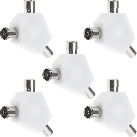Lot de 5 connecteurs coaxiaux pour antenne TV mâle vers Femelle 9,5 mm (1/5)