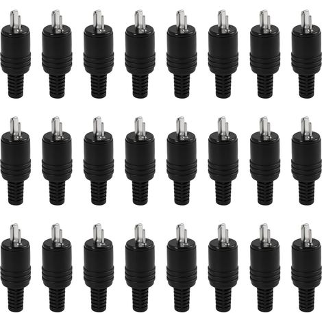 24PCS 2 Broches DIN Fiche Parleur et HiFi Connecteur, Fiche Mâle avec Bornes à Vis sans Soudure, Connecteur Câble Audio Hi-FI pour Amplificateur et Système Enceinte (1/5)