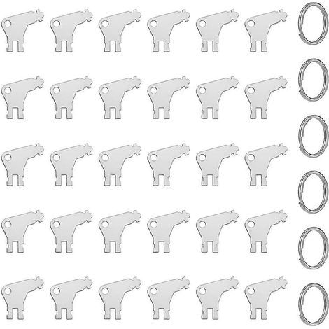 Clé pour distributeur d'essuie-mains en papier, lot de 30 clés avec 6 anneaux porte-clés. (1/5)