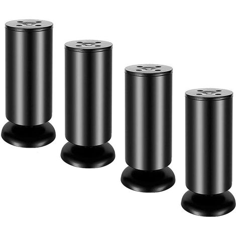 4 pieds de meubles en acier inoxydable noir de 120 mm pour canapé, table ou autres meubles de bureau (1/5)