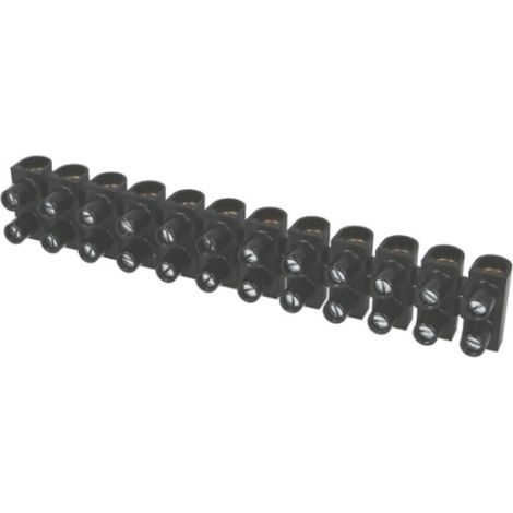 Barrette de connexion "domino" 12 entrées 6mm² noire 10 (1/2)