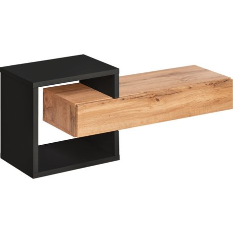 Étagère + tiroir "Easy" - Type 03 - Beige/Noir - L 100 x H 40 x P 30 cm - Livraison gratuite