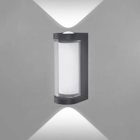 (Ronde 6500K) Applique murale LED moderne étanche, éclairage haut et bas, pour extérieur et intérieur, cour, porche, couloir, chambre, AC85-265 (1/5)