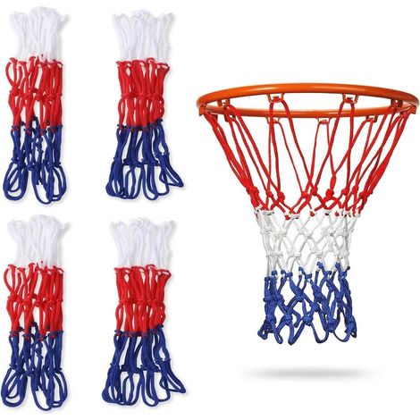 4 Pieces Mini Replacement Basketball Nets 8 Loops Small Net for Indoor Outdoor Fits 8-10 Inch Hoops PP Basketball Net (1/5)
