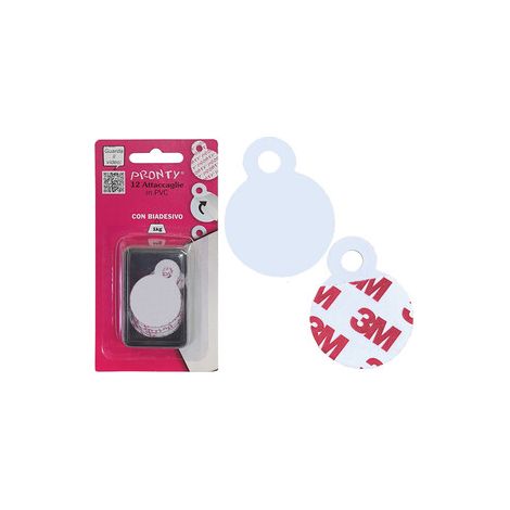 ATTACCAGLIA AUTOADESIVA IN PVC BL 12 PZ Q.TA 12