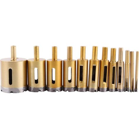12-teiliges Diamant-Lochsägen-Set – 6–50 mm – für Löcher in Beton, Marmor, Stein und Keramik – im Koffer