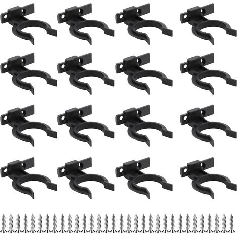 16 Pcs Kitchen Skirting Board Clips Black Plastic Kitchen Skirting Board Clips with 48 Screws for Kitchen Legs 32-42mm (1/5)