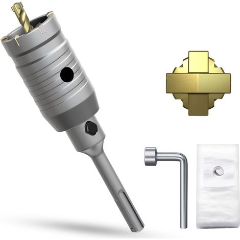 Couronne de forage creuse de 40 mm Scie-cloche perceuse à emporte-pièce, avec adaptateur SDS Plus Couronne de forage de 110 mm pour prise électrique, pour maçonnerie, brique, béton, ciment (1/5)