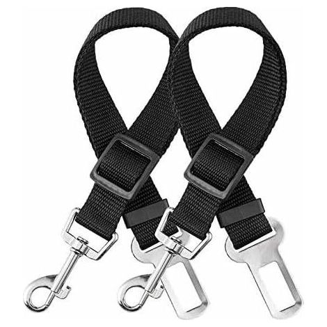 Ceinture Chien Voiture,【2 Pièces】 Harnais Voiture Chien Voiture Universel, Ceinture de Sécurité Chien Indéchirable Durable Réglable 45-70CM pour Tous Les Chiens et Chats, Nylon Noi Lefou (1/5)