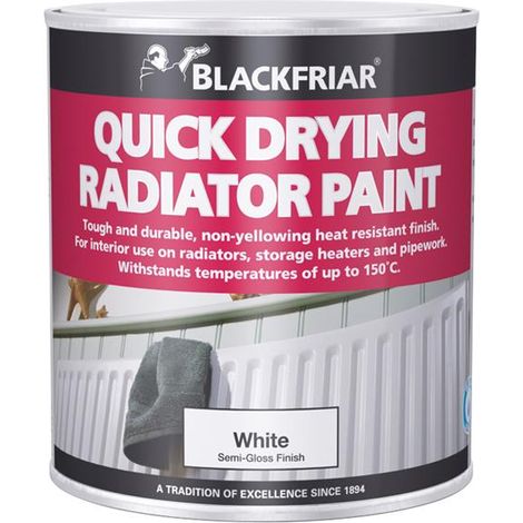 Blackfriar BF0620001E1 Quick Dry Radiator Paint White 500ml BKF1656