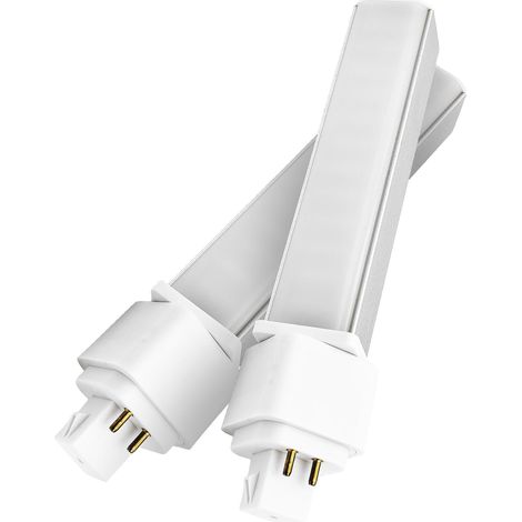Natural Daylight Gx24q 4 broches Ampoule LED PL-C Retrofit Remplacement de la lampe fluorescente compacte 26W 1400 Lm 314° Rotation libre horizontale encastrée G24q Ampoule verte, 12W 4000K 2pcs (1/5)