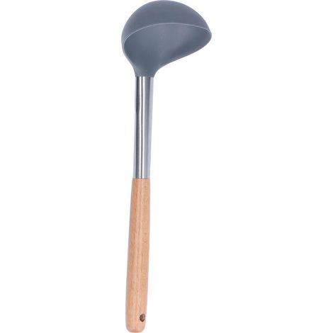 Louche À Soupe - Silicone Flexible Et Bois De Hêtre - Résistante Aux Rayures - Pour Casseroles Et Autocuiseurs - 1 Pièce (1/5)