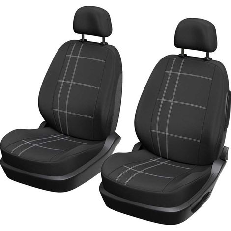 Lot de 2 housses auto avant - XLCOVER - Compatible Airbags - Noir - Housses pour sieges et appuis-tete