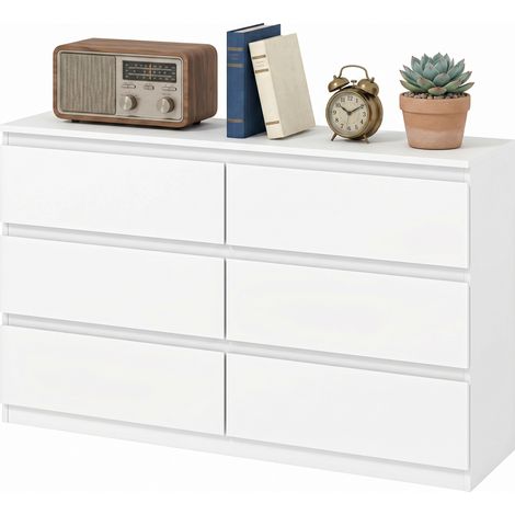 Bureau blanc à 3 tiroirs, meuble de rangement moderne pour chambre (1/5)