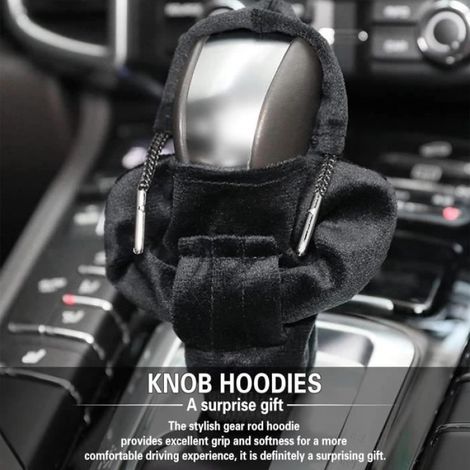 Shifter Knob Hoodie Cover, 2 PCS Sweat a Capuche Levier de Vitesse, Couverture de Changement de Vitesse de Voiture à Capuche (1/4)