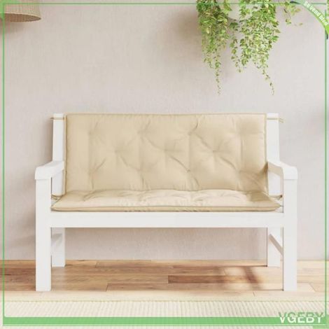 Coussin de banc de jardin - FAFEISY - 361681 - beige - 120x50x7 cm - lot de 2 (1/5)