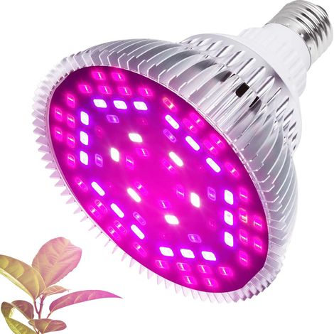 50W LED Plant Light E27 Grow Light Full Spectrum 78pcs LED Full Spectrum Plant Light Eclairage pour plantes hydroponiques d'intérieur, jardin de serre, légumes, fruits, Spécification : 9.49.49.8cm-Lum (1/4)