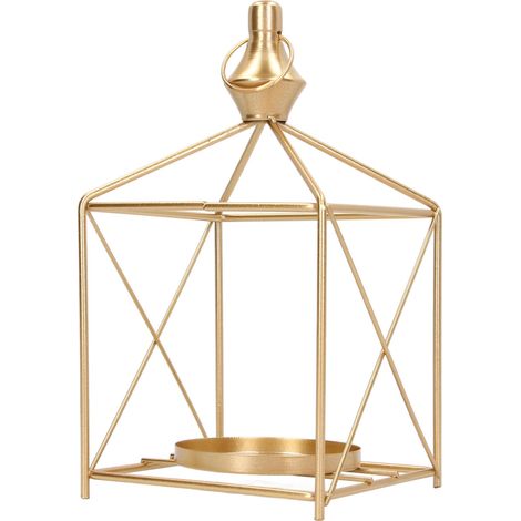 Lanterne à bougie suspendue en métal durable, design épuré et élégant, décoration intérieure et extérieure pour maison, fête, style ferme, lot de 1. (1/5)