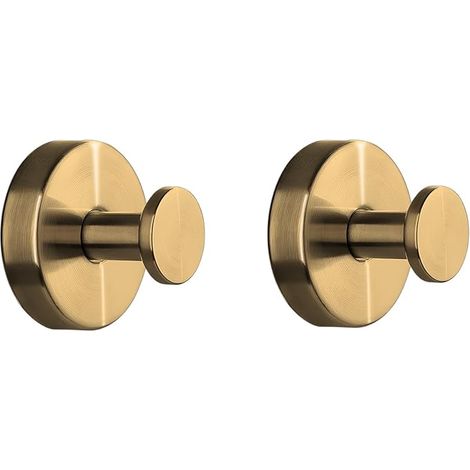 Hooks Stainless Steel Suction Cup Hooks Wall Mounted Hooks for Bathroom Kitchen Office Gold (1/5)