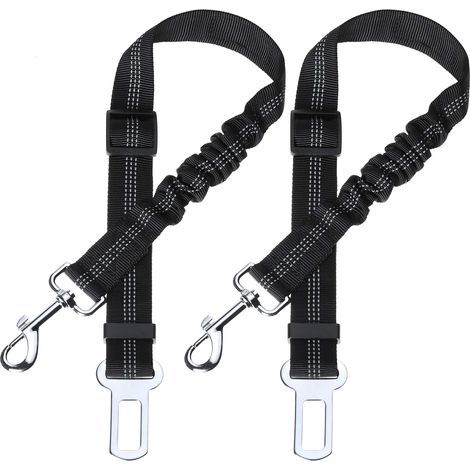 Toozey Lot de 2 Voiture Ceinture de Securite pour Chien, avec Absorption des Chocs et Mousqueton Elastique Reglable pour Chien Harnais de Securite Superieure pour Tous Les Chiens et Chats (1/5)