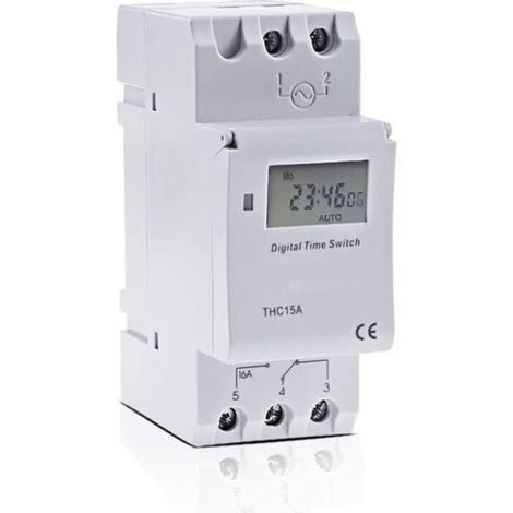 Interrupteur industriel TM615-2 pour micro-ordinateur, minuterie numérique électronique programmable, relais de contrôle 12 V, 110 V, 220 V, 16 A, montage sur rail DIN (1/5)