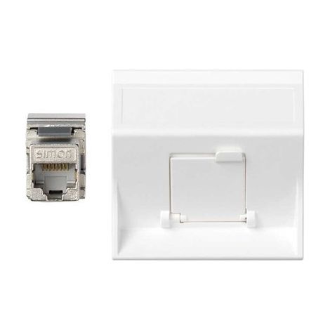 Placa voz y datos inclinada cg 1 cat6a ftp blanco SIMON 50001081-030