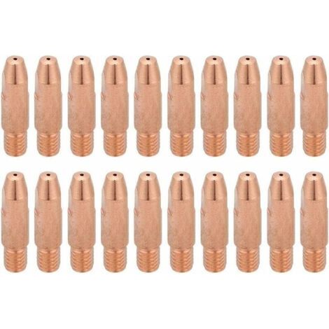 BUNTHAUS 20 Pcs Plasma Consommable Buse de Coupe Pointe De Contact En Cuivre M6 pour Binzel 24KD MIG/MAG Torche De Soudage 0.8mm