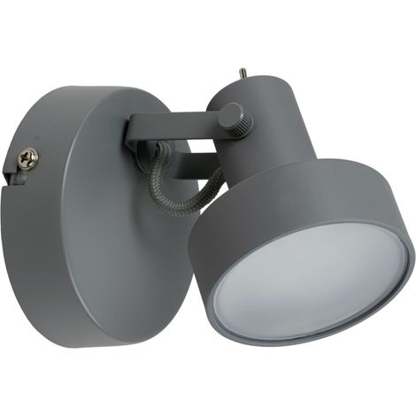 Applique murale gris mat 1 lumière Plafonnier 1 Spot LED 6W integré orientable inclinable (1/3)