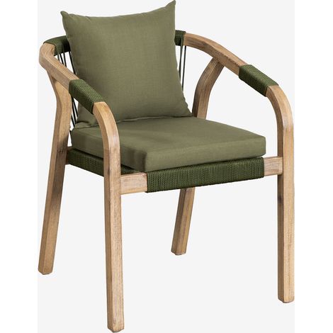Set di 2 sedie da giardino con braccioli in legno di acacia Dubai SKLUM
