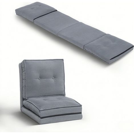Chaise de sol polyvalente 3-en-1, siège inclinable et allongé, transat pliable réglable, fauteuil détente ergonomique pour salon et chambre, dossier inclinable flexible, lot de 1 pièce (1/5)