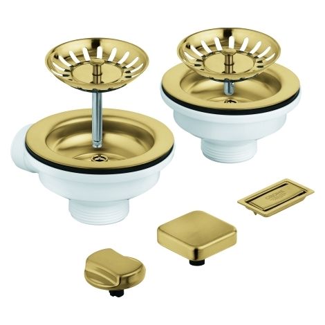 Grohe Zubehör - Ablaufgarnitur für Doppelspüle, gebürstet Cool Sunrise 40998GN0 (1/2)