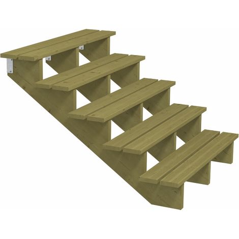 Plus Außentreppe Kiefer 5 Stufen 120 cm breit Außentreppe