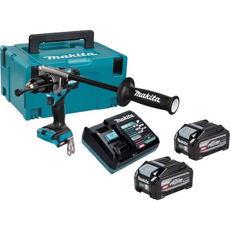 Trapano avvitatore a percussione a batteria Makita HP 001 GU201 40 V max. 140 Nm Brushless + 2 batterie da 4,0 Ah + caricabatterie + Makpac (1/5)