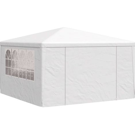 Tente de réception, Pavillon, Pergola, Tente de jardin, avec parois latérales 4x4 m Blanc 90 g/m² OIB3110E (1/5)