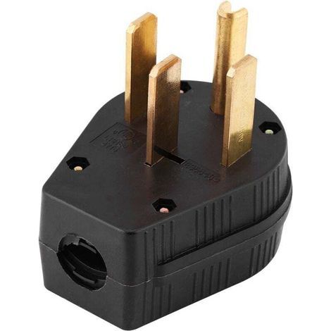 14-50P 125-250V 50A 7KW Prise US Générateur Mise à la Terre Angle de Lame Droit 4 Trous Prise Mâle Remplacement de Prise électrique (1/4)