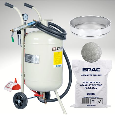 Pack sableuse mobile 40l + tamis + abrasif 20kg 100-300 - BPAC (1/5)