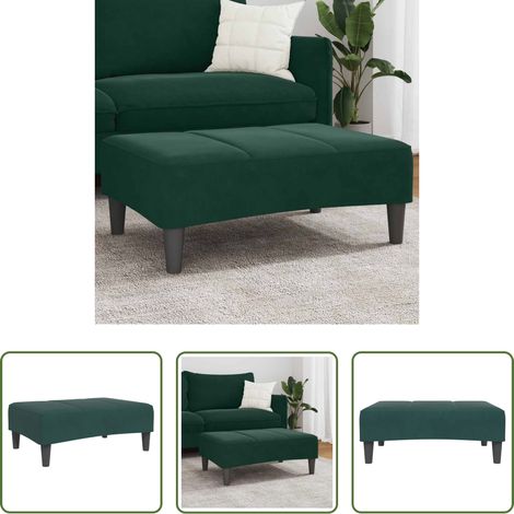Samt - Fußhocker Dunkelgrün 77x55x31 cm Samt (1/5)