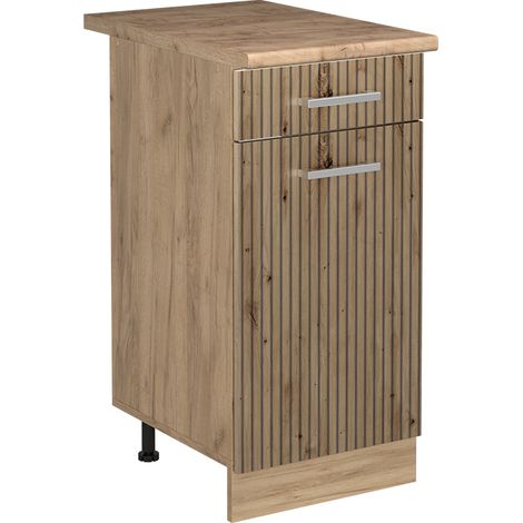 Küchenunterschrank R-Line, Artisan-Eiche/Goldkraft Eiche, 40 cm Arbeitsplatte Goldkraft Eiche, Vicco (1/5)