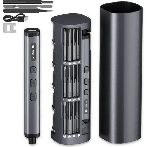 Ensemble de tournevis haut de gamme 78 en 1, batterie longue durée, poignée ergonomique, adapté à la réparation électronique, outils de tournevis électriques de qualité industrielle (1/4)