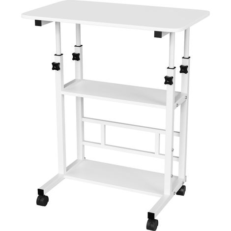 Haloyo® Table Bureau et Table Ordinateur avec Roulette, Table d’Appoint Canapé Polyvalente, pour la maison, le bureau, 60x40x90cm, Couleur bois (1/5)