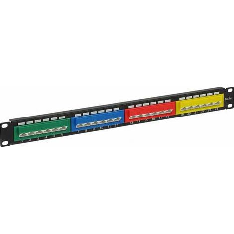 Pannello patch UTP 24 porte 45° per armadio Rack 19" 1U