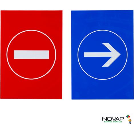 Lot de 2 plaques modulable rouge et bleue - Sens interdit & Sens obligatoire - 4280318 (1/5)