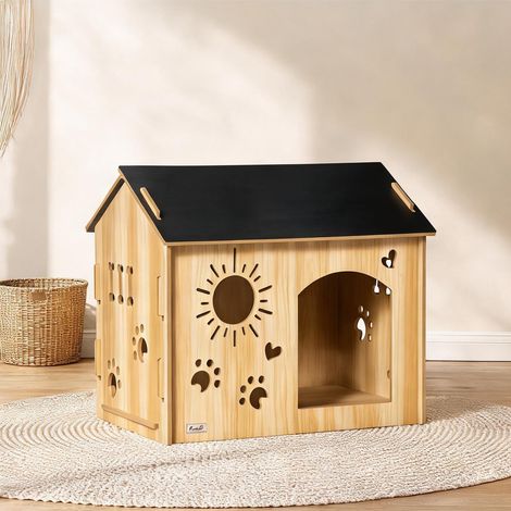 Couchage pour chien eiche Schwarz en MDF 69 x 50 x 58,5 cm (1/5)