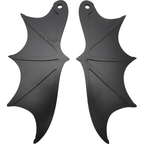 paire d'ailes de chauve-souris décoratives en bois, amusantes, pour plaque d'immatriculation, mur ou fête (1/5)
